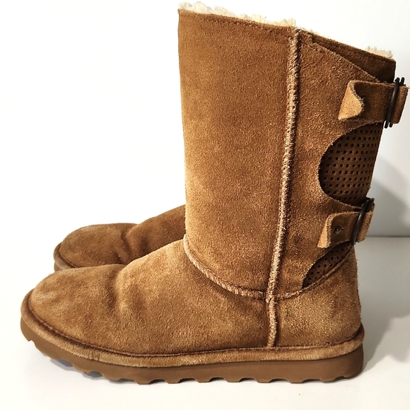 BearPaw Clara Suede, Wool Sheepskin Boots Women's Size 7 - Picture 4 of 13